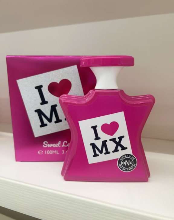 I ❤️ MX, Sweet Love, Unisex Perfume, Fruity Floral, Strawberry, Raspberry, Bergamot, Jasmine, Rose, Peony, Vanilla, Caramel, White Musk, Sweet, Fruity, Romantic, Creamy, Playful, Sensual, Long Lasting.