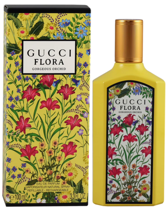  Gucci Flora Gorgeous Orchid, Gucci, Eau de Parfum, women’s fragrance, Amber Floral, Orchid, Pear, Bergamot, Rose, Jasmine Sambac, Vanilla, Sandalwood, Musk, elegant perfume, floral vanilla