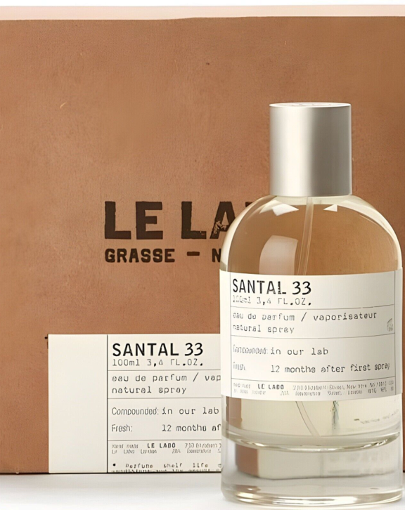 Santal 33, Le Labo, unisex perfume, sandalwood, woody fragrance, aromatic, cedarwood, cardamom, leather, papyrus, violet, amber, warm, earthy, smoky, sophisticated