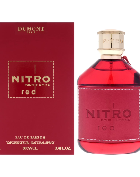 Nitro Red, Dumont Paris, Men’s Perfume, Spicy Woody, Pink Pepper, Cinnamon, Bergamot, Lavender, Vanilla, Sandalwood, Amber, Warm Fragrance, Long Lasting, Masculine Scent, Eau de Parfum