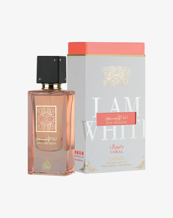 Ana Abiyedh Coral, Lattafa Perfume, Coral Perfume, Fruity Floral Perfume, Oriental Perfume, Peach Perfume, Vanilla Fragrance, Sweet Perfume, Women's Perfume, Eau de Parfum, Long Lasting Perfume, Lattafa Coral