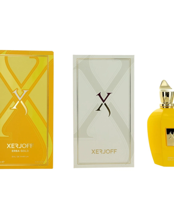 Xerjoff Erba Gold, Erba Gold perfume, Erba Gold fragrance, Xerjoff perfume, unisex fragrance, women's perfume, men's perfume, luxury fragrance, niche perfume, fruity fragrance, citrus fragrance, Brazilian orange, Sicilian lemon, Calabrian bergamot, ginger, melon, pear, green apple, cinnamon, cardamom, cloves, white musk, Madagascar vanilla, amber, woody fragrance, fresh perfume, sweet fragrance, sophisticated scent, 2016 fragrance