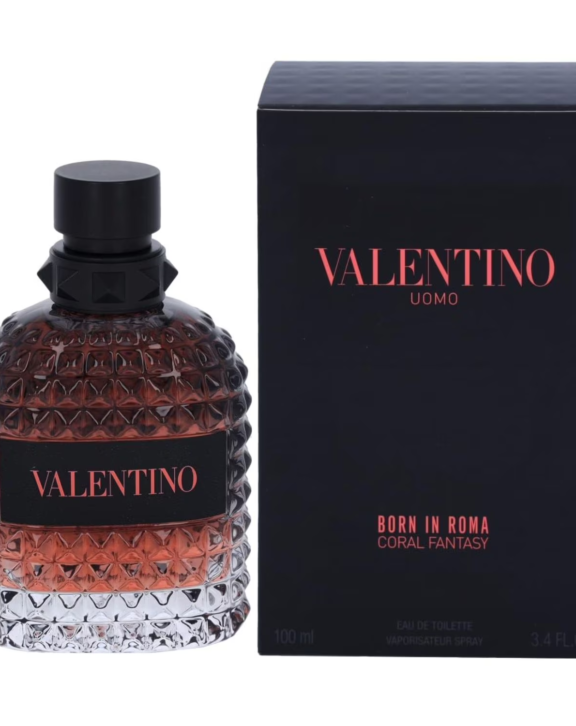 Valentino Uomo Coral Fantasy, Born in Roma Coral Fantasy, Valentino Uomo Perfume, Valentino Men's Fragrance, Men's Perfume, Aromatic Spicy Fragrance, Bitter Orange Perfume, Pink Pepper, Sage Fragrance, Jasmine Sambac, Cedarwood, Vanilla Perfume, Amber Fragrance, Woody Men's Perfume, Long Lasting Fragrance