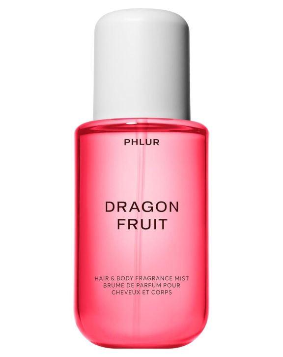 Phlur Dragon Fruit, Dragon Fruit Fragrance Mist, Phlur Hair & Body Mist, Tropical Fragrance, Fruity Floral Scent, Dragon Fruit Perfume, Pink Grapefruit, Lychee, Jasmine, Water Lily, Green Mango, Coconut Water, White Musk, Driftwood