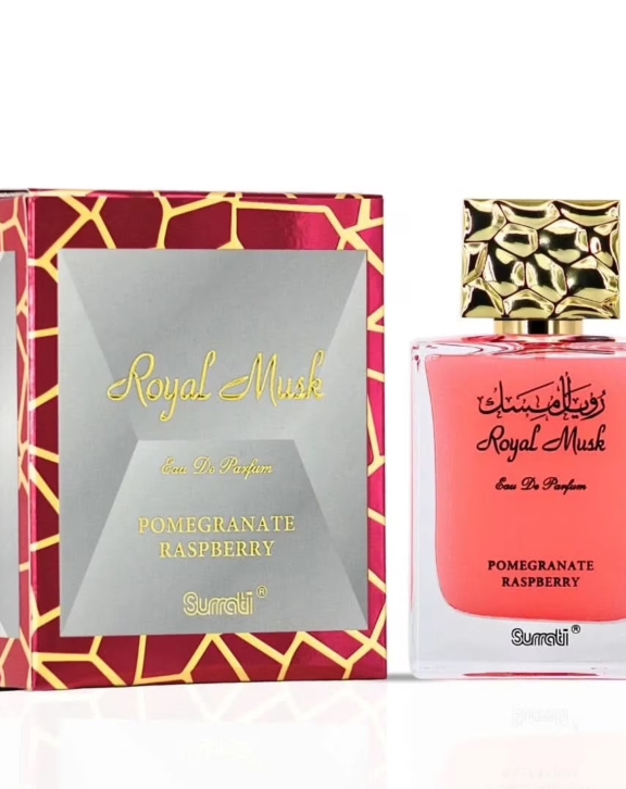 Surrati Royal Musk Pomegranate Raspberry, Royal Musk Perfume, Surrati Perfume, Pomegranate Perfume, Raspberry Fragrance, Fruity Floral Perfume, Gourmand Fragrance, Women's Perfume, Rose Perfume, Jasmine, Violet, White Musk, Sandalwood, Amber, Arabian Perfume, Long Lasting Fragrance