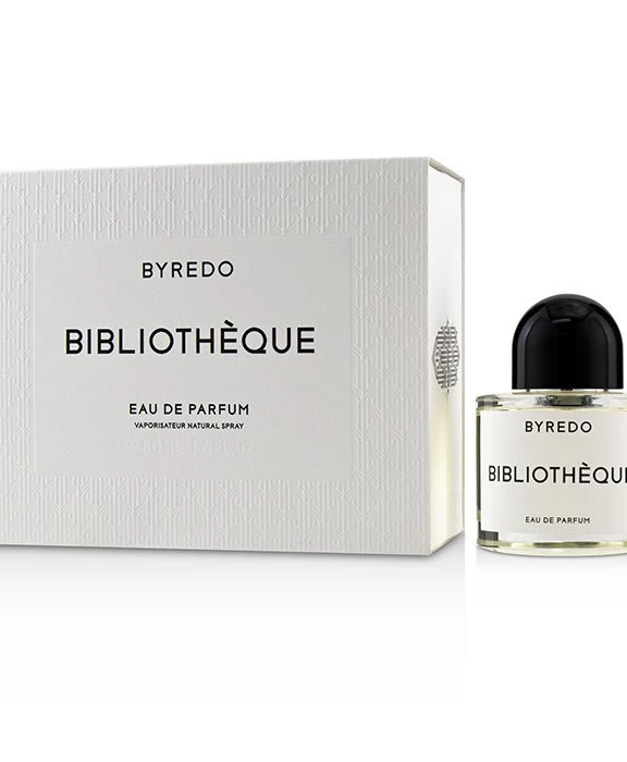 Bibliothèque, Byredo, Eau de Parfum, Floral Woody Musk, Plum, Peach, Violet, Peony, Leather, Patchouli, Vanilla, Musk, Unisex Fragrance, Luxury Perfume