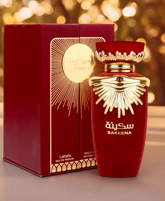 Lattafa Sakeena, Sakeena Perfume, Sakeena EDP, Women's Perfume, Oriental Floral Perfume, Fruity Floral Fragrance, Peach Perfume, Rose Perfume, Jasmine Perfume, Vanilla Fragrance, Sweet Perfume, Long Lasting Perfume