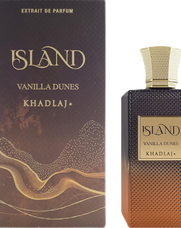 Khadlaj Island Vanilla Dunes, Vanilla Dunes, Extrait de Parfum, vanilla fragrance, oriental perfume, woody floral, warm fragrance, creamy vanilla, amber, jasmine, sandalwood, coconut, patchouli, musk, sweet, cozy, sensual, luxurious, evening fragrance