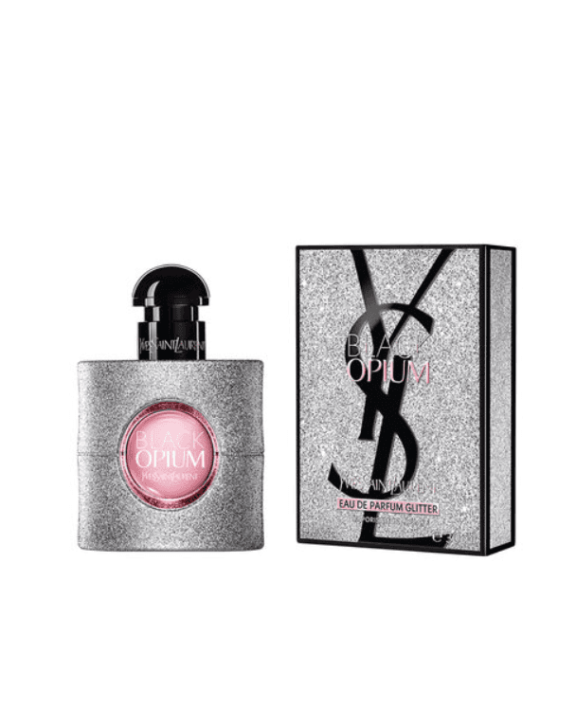 YSL Black Opium Glitter, Black Opium Glitter Perfume, YSL Black Opium, Yves Saint Laurent Perfume, Women's Perfume, Oriental Floral Fragrance, Pear Perfume, Green Mandarin, Lemon Fragrance, Orange Blossom, Vanilla Absolute, Coffee Perfume, Marshmallow Fragrance, Musk Perfume, Patchouli, Sweet Women's Fragrance
