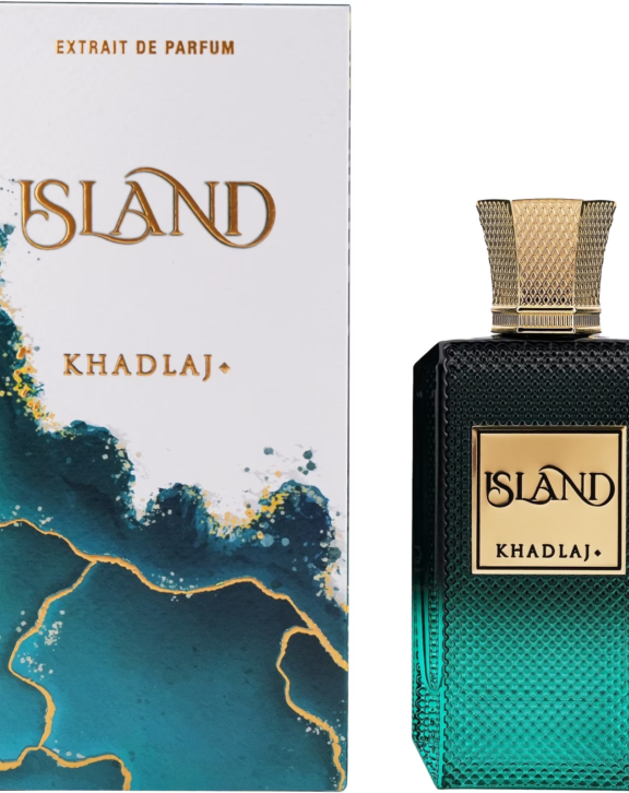 Khadlaj Island, Island Extrait de Parfum, luxury fragrance, oriental aquatic, woody floral, sea salt, bergamot, citrus, jasmine, frangipani, coconut blossom, amber, sandalwood, musk, tropical, oceanic, fresh, sensual, long-lasting, elegant