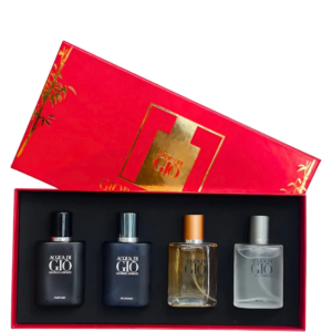 Acqua di Giò Set, Giorgio Armani, Acqua di Giò Gift Set, 4-in-1 fragrance set, men's perfume set, 4 × 30ml, red box set, Armani fragrance, men's gift set, travel-size fragrance