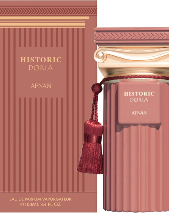 Afnan Historic Doria, Historic Doria Eau de Parfum, Afnan Women's Perfume, Floral Woody Fragrance, Feminine Luxury Perfume, Pear Perfume, Jasmine Sambac Fragrance, Tuberose Perfume, Sandalwood Scent, Musk Perfume, Vetiver Fragrance, Elegant Women's Fragrance, Long Lasting Perfume, Romantic Perfume, Premium Eau de Parfum, Afnan Historic Collection, Soft Floral Scent.