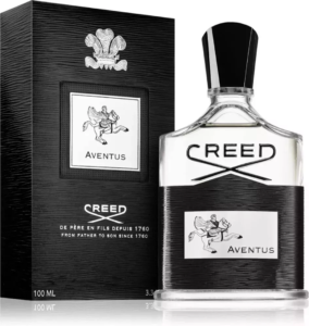 Creed Aventus, men’s fragrance, masculine perfume, chypre fruity, pineapple, blackcurrant, bergamot, apple, birch, rose, patchouli, oakmoss, musk, vanilla, luxury fragrance, iconic perfume