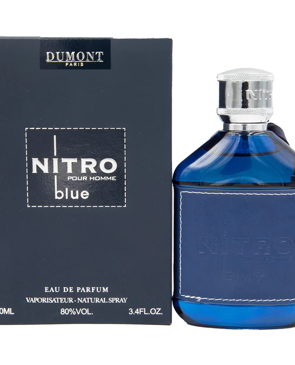 Dumont Nitro Blue, Nitro Blue, Men’s Perfume, Woody Aquatic, Marine Fragrance, Bergamot, Mint, Sea Water, Lavender, Cedarwood, Sandalwood, Amber, Musk, Fresh Scent, Masculine Fragrance, Long Lasting