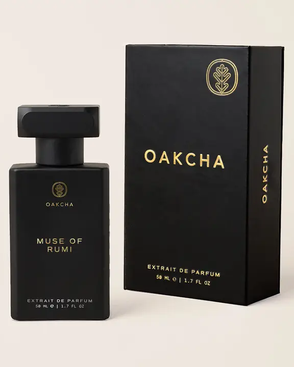 Muse of Rumi, OAKCHA Muse of Rumi, Rumi Perfume, OAKCHA Perfume, Unisex Perfume, Woody Spicy Fragrance, Saffron Perfume, Oud Fragrance, Rose Perfume, Jasmine Fragrance, Sandalwood Perfume, Ambergris Fragrance, Musk Perfume, Luxury Extrait