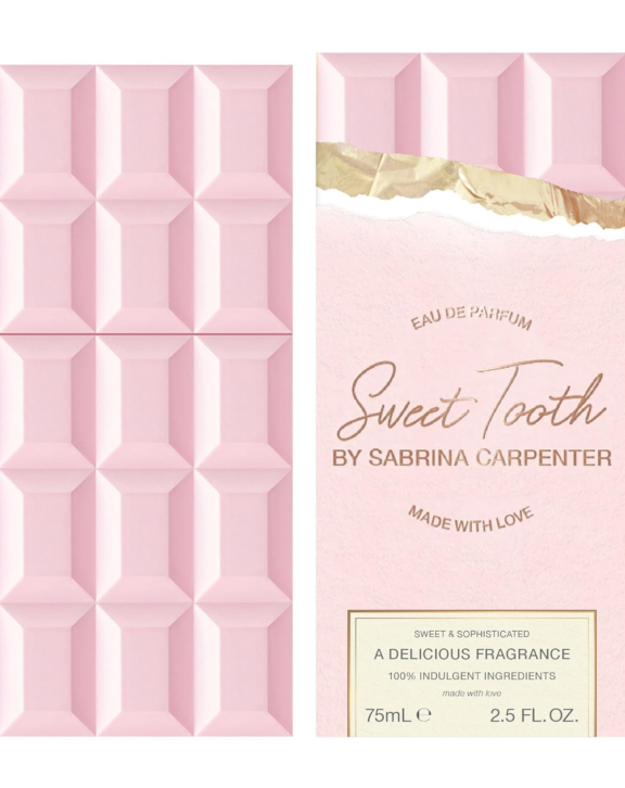 Sabrina Carpenter Sweet Tooth, Sweet Tooth Perfume, Sabrina Carpenter Perfume, Gourmand Perfume, Sweet Fragrance, Strawberry Perfume, Marshmallow Fragrance, Cotton Candy Perfume, Fruity Floral Fragrance, Vanilla Perfume, Rose, Jasmine, Sandalwood, Vetiver, Musk, Women's Perfume