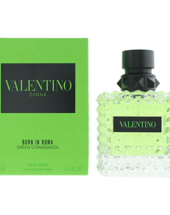 Valentino Donna Green Stravaganza, Born In Roma Green Stravaganza, Valentino Donna Perfume, Valentino Women's Fragrance, Women's Perfume, Floral Ambery Fragrance, Lapsang Souchong Tea, Jasmine Absolute, Vanilla Extract, Green Stravaganza Perfume, Floral Vanilla Fragrance, Elegant Women's Perfume, Luxury Fragrance, Long Lasting Women's Perfume