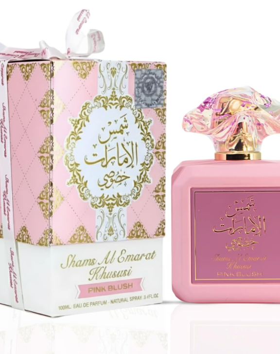 Shams Al Emarat Pink Blush, Khususi Pink Blush, Pink Blush Perfume, Shams Al Emarat Perfume, Women's Perfume, Floral Fruity Fragrance, Peach Perfume, Pear Fragrance, Rose Perfume, Jasmine, Peony, Vanilla, Sandalwood, Musk, Sweet Floral Perfume, Arabian Fragrance